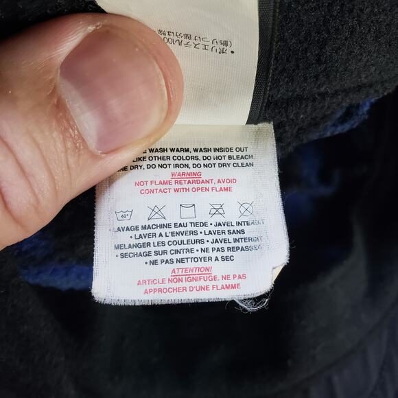 Vintage Patagonia Duckbill Fleece Winter Hat Cap Retro Blue Swirl Print Rare - Picture 5 of 7